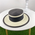 fashion flattop straw hat sun hat stitching summer hatpicture12